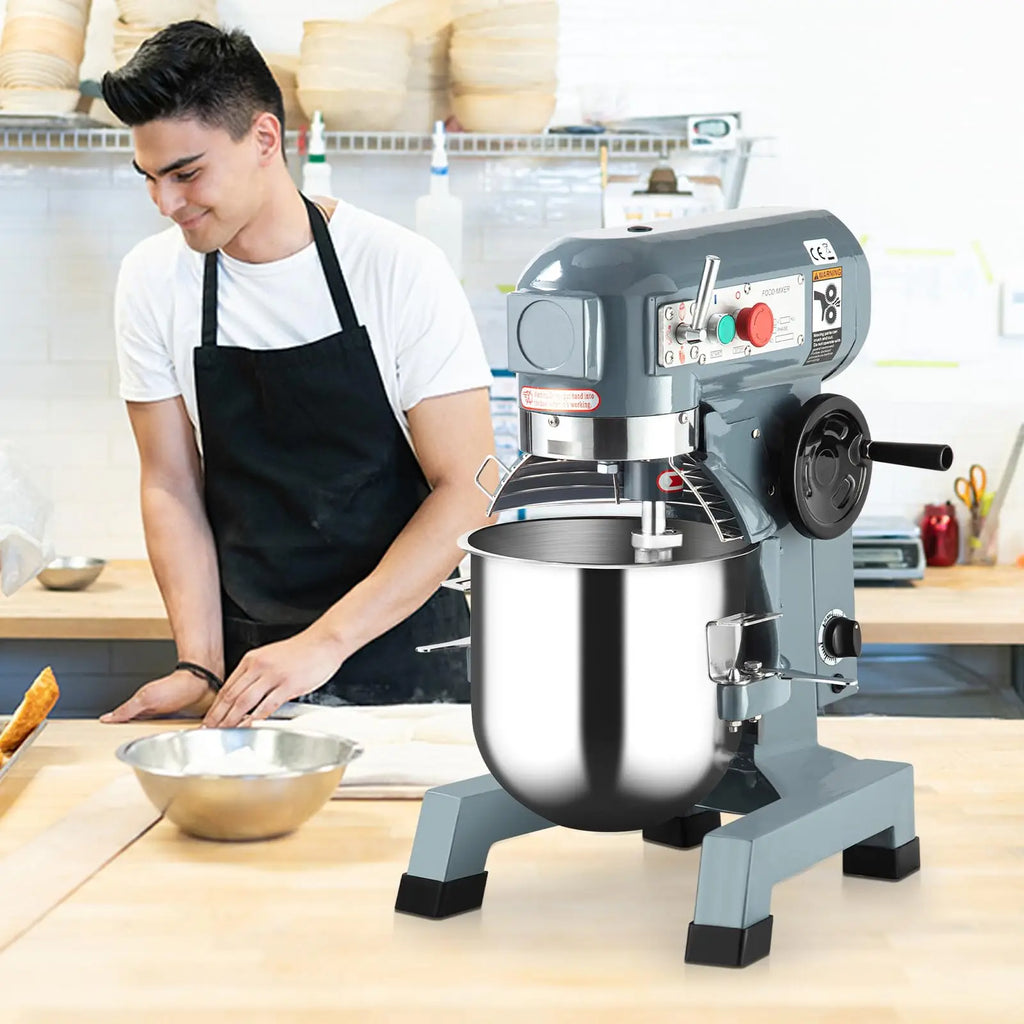 15Qt Commercial Electric Dough Mixer, 600W Heavy-Duty Stainless Steel Stand Mixer with Timer, 3 Speeds & Attachments