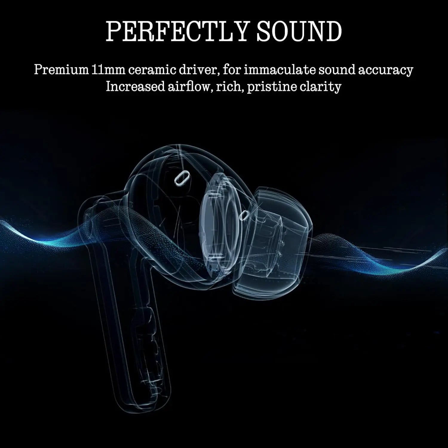 Wireless Earbuds with 45dB ANC, 11mm Deep Bass, Hi-Res Audio, 40.5H Playtime & Fast Charging Case