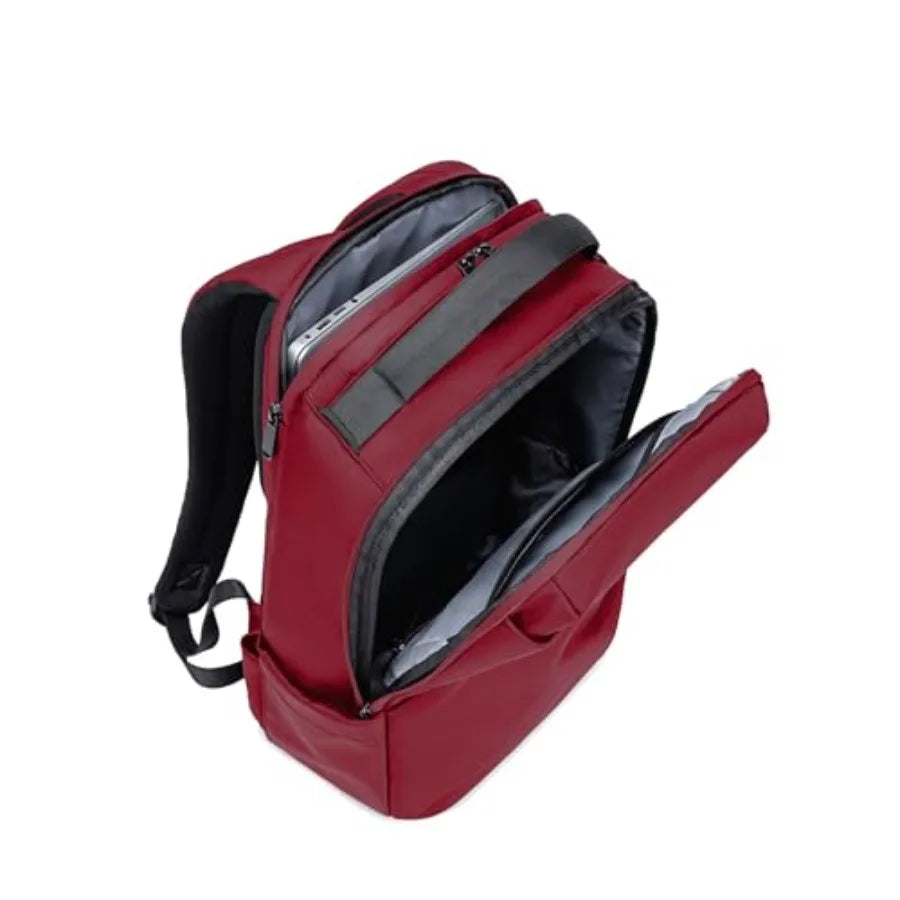 Origami Laptop Backpack for Work and Travel - Fits 16 MacBook Pro - Lightweight Business Bag - Men and Women Crimson Red