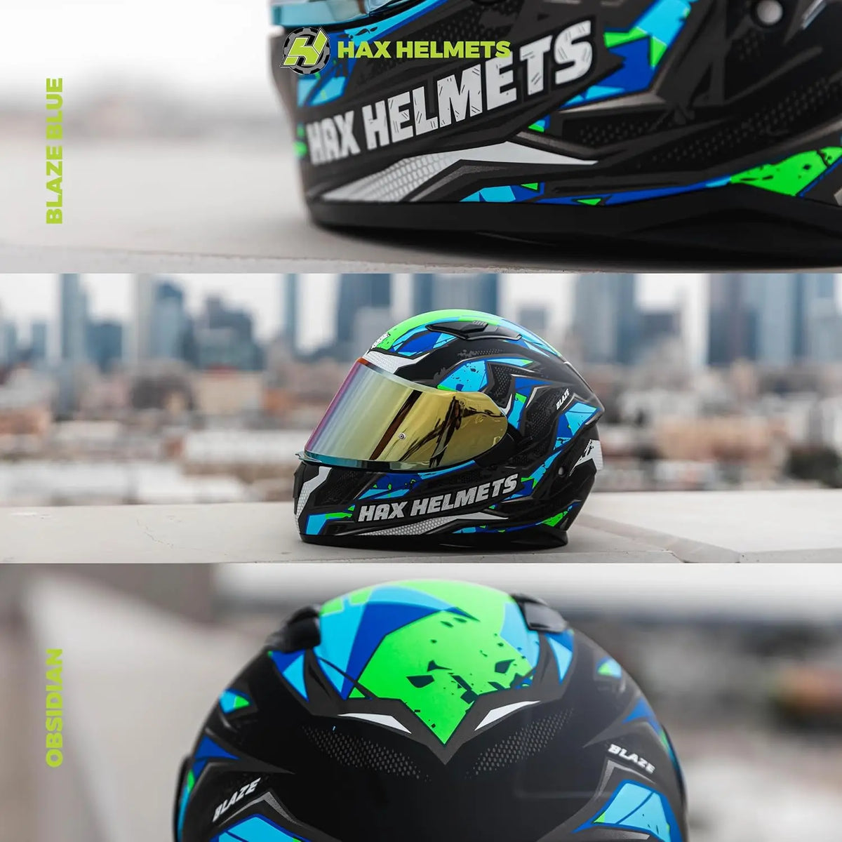 Obsidian Full Face Dual Visor Adult Motorcycle Helmet for Motorbike Street Bike with Pinlock Ready DOT Approved (Blaze Blue XL)