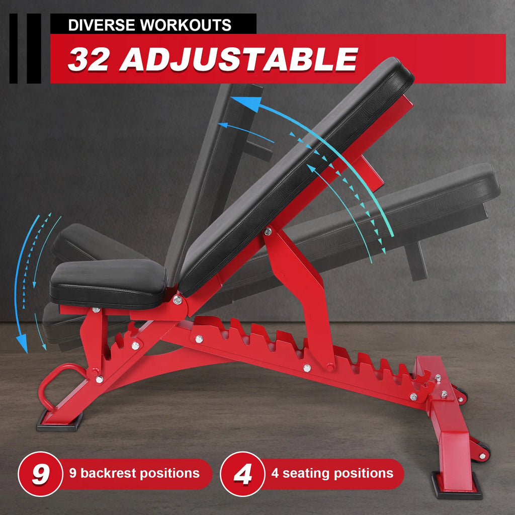 Strength Training Bench Adjustable Exercise Bench for Garage and Home Gym Workouts