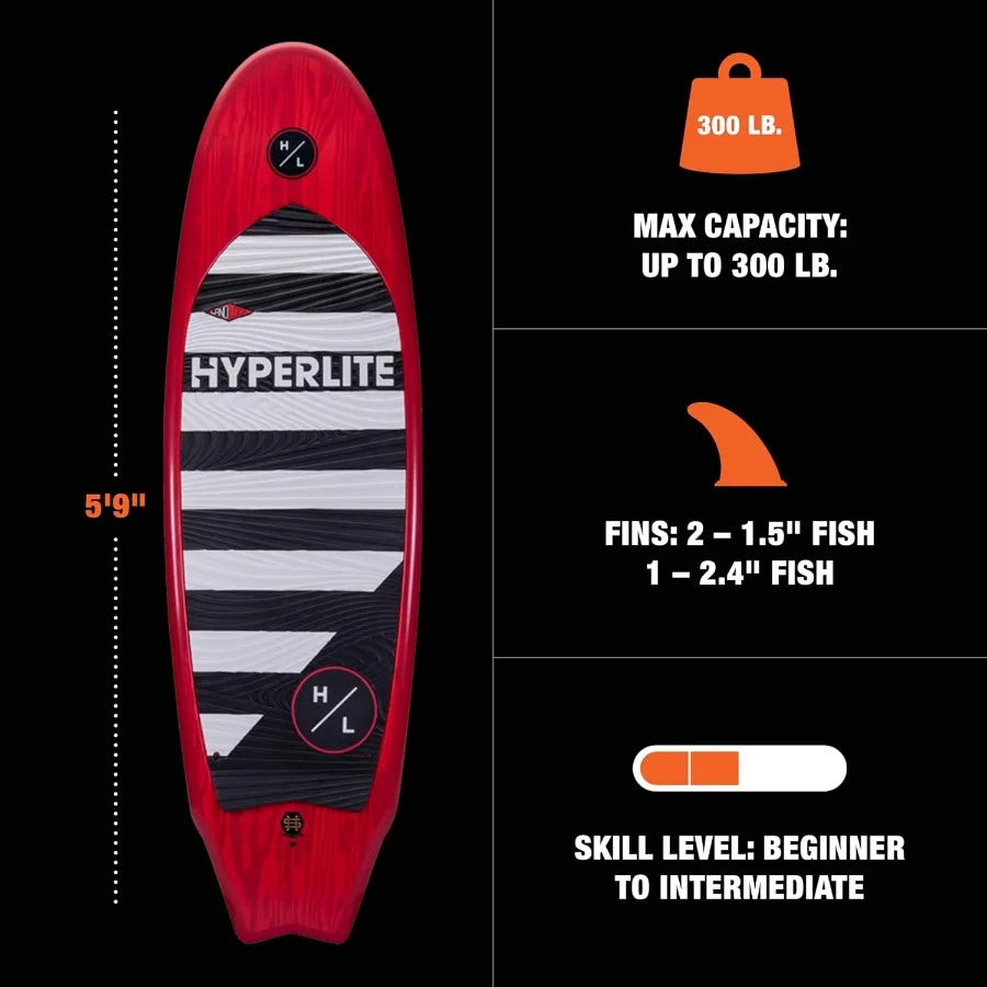 Wakesurf Board – Forgiving Longboard Style Wakesurf Board - Perfect for Beginners and Intermediate Riders for First Surf Session