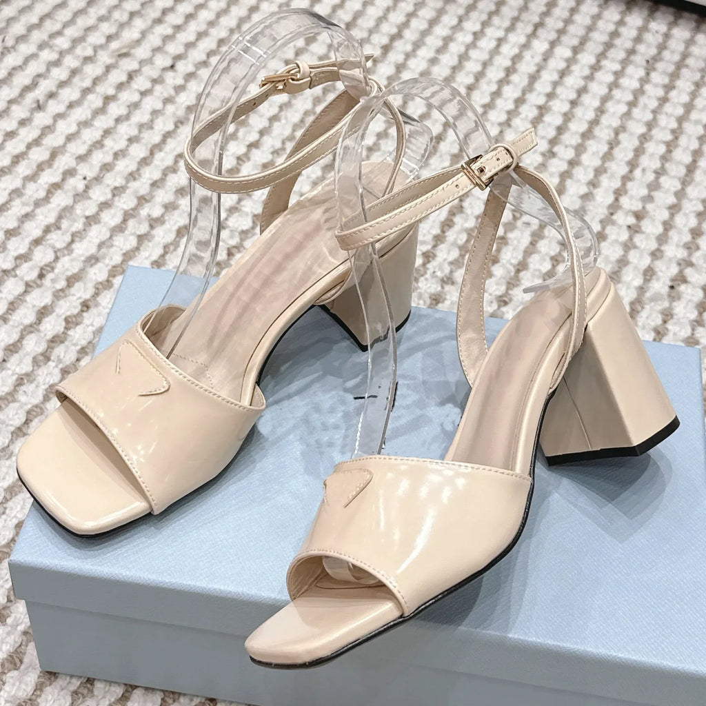 Top Quality Suede Platform Sandals Womens Leather High Heels Luxury Designer Shoes Casual Suede Ankle Strap Buckle Thick Heel Sa