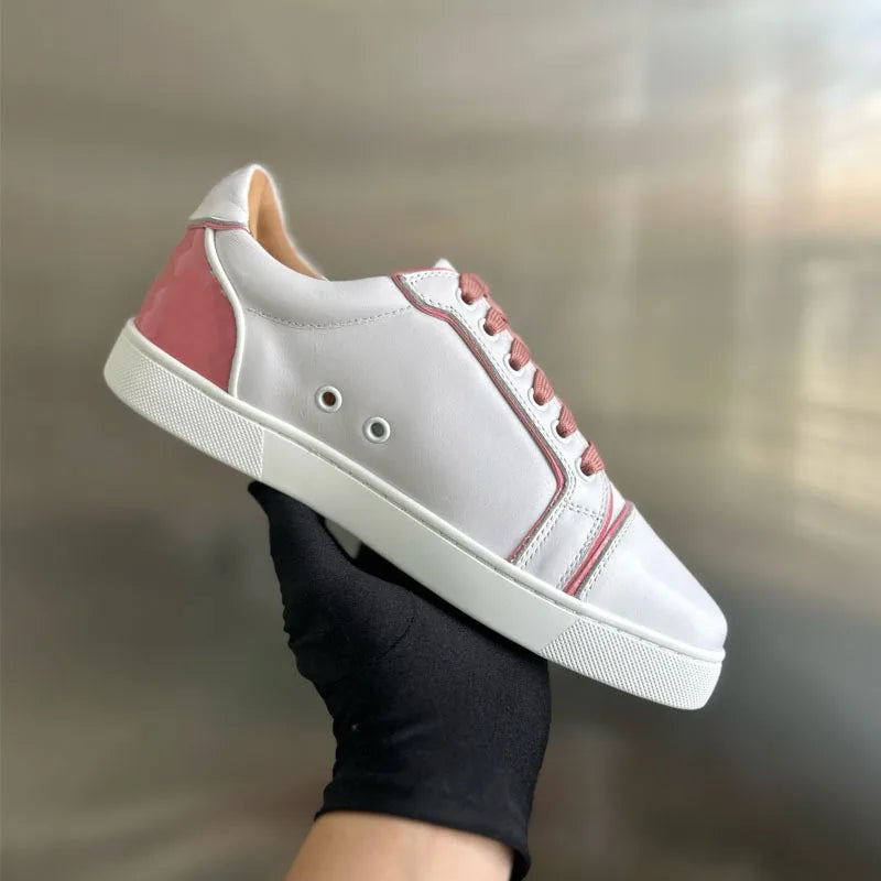 Men Real Leather Casual Shoes Fashion Red Sole Top Layer Cowhide British Style Comfortable Breathable Versatile Lace Up Loafers