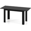 47-62 Inch Extendable Dining Table with L-Shaped Legs for Kitchen & Dining Rooms - Black
