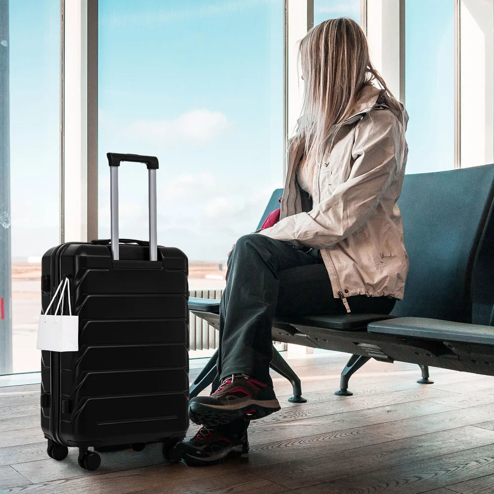 3 Piece Travel Luggage Set 20/24/28 Inch Spinner Wheels with Combination Lock Lightweight Hard Shell Suitcase