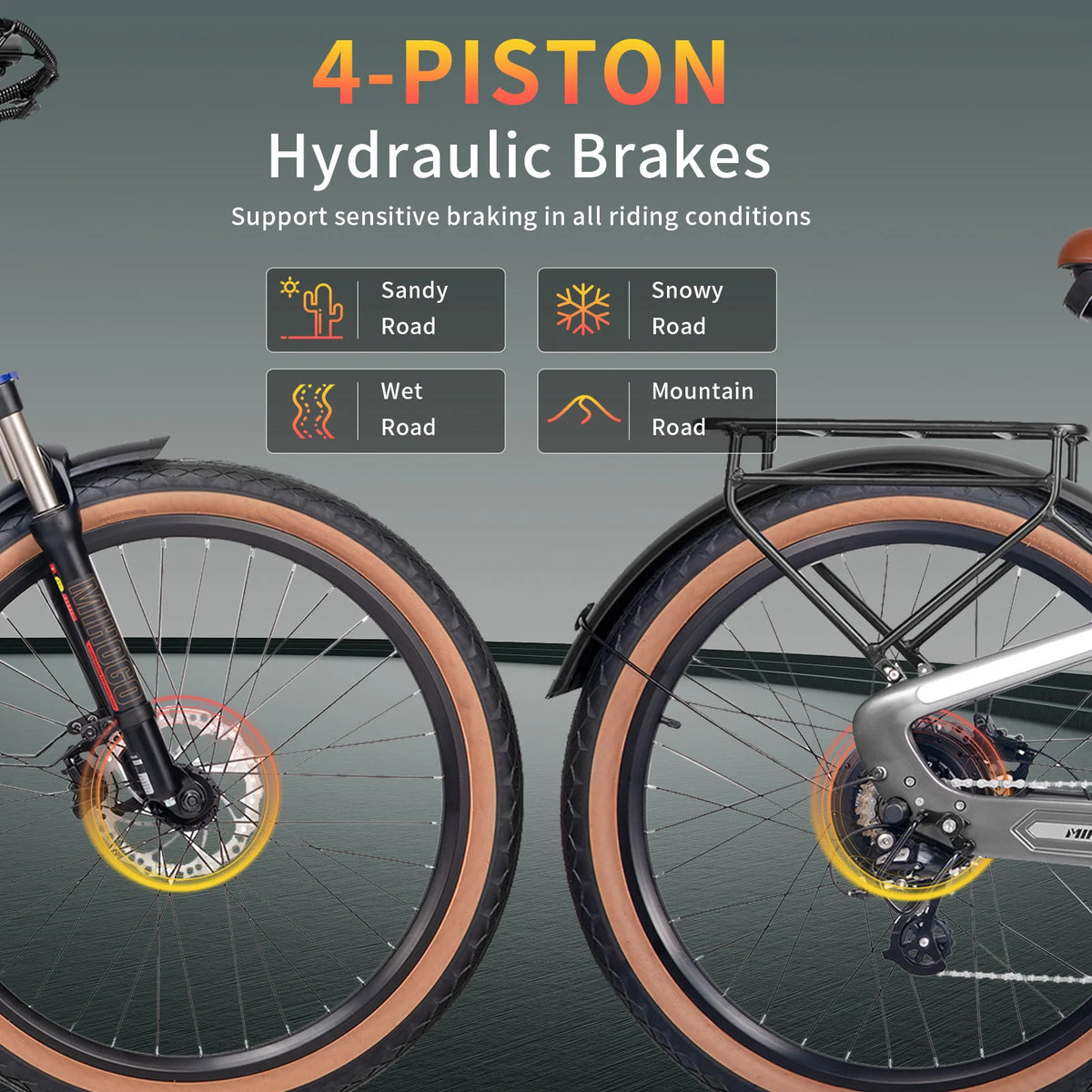 Carbon Fiber Electric Bike, 960WH Dual Battery 120Miles Ebike, Peak 1000W Motor 25MPH, 26'' Big Tires, 7-Speed, Hydraulic Brakes