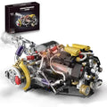 V8 Engine Model Kit Building Set That Runs Technic with APP Control Motor and Light Spray Collectible Mechanical Engineering fo