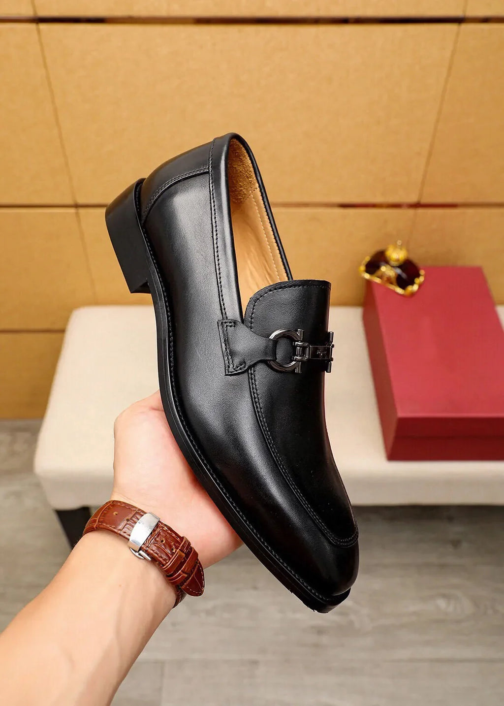 men formal business brogue dress shoes casual genuine leather flats brand designer wedding party loafers size 38 47 ferraga