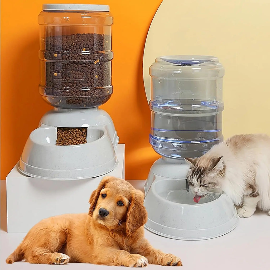 3 Gallon Automatic Pet Feeder and Water Dispenser Set for Large Dogs, Gravity Food Bowl Station