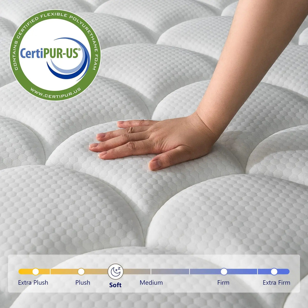 12" Plush Hybrid Mattress Pillow Top Memory Foam Pocket Spring Breathable Pressure Relief Bed in Box, Customized