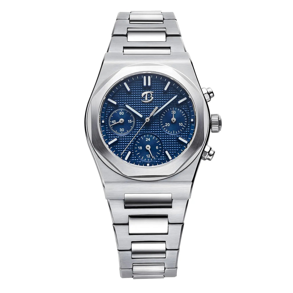 BETTIMER B8002 Men's Mechanical Chronograph Watch ST1903 Movement 38.5mm 316L Stainless Steel Sapphire Luminous Watches for Men