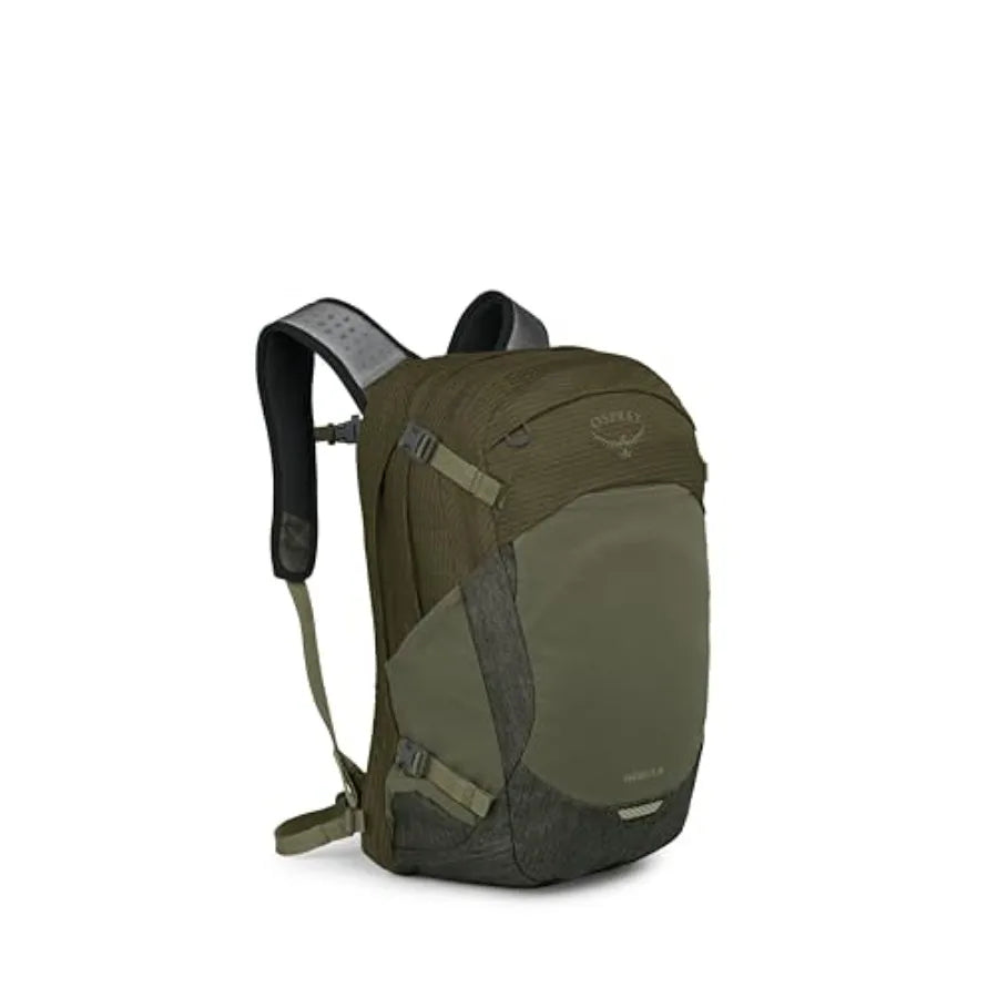 Nebula Commuter Backpack Everyday Bag with Laptop Sleeve and Bottle Pockets Moss Green Earl Grey Heather