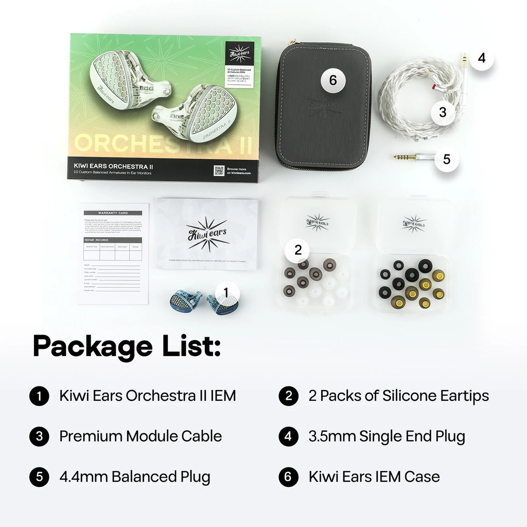 Linsoul Kiwi Ears Orchestra II 10BA Professional In-Ear Monitor with Superlative Tonal Balance Total Noise Isolation Made