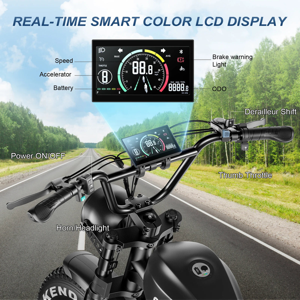 EMOKO C93 1000W Electric Bike for Adults, 20"x4.0" Fat Tire Electric Bicycle, 48V 20Ah Ebike 31 mph, 50 Miles Range