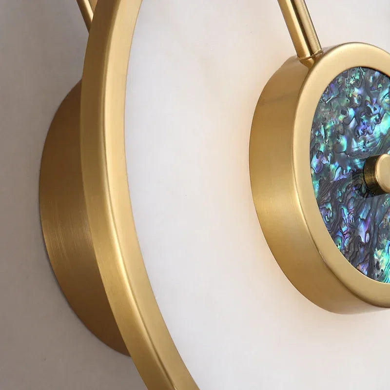 Nordic Marble Wall Lamp Circular Light Luxury Living Room Background Wall Dining Room Bedroom Bedside Background Wall Lamp