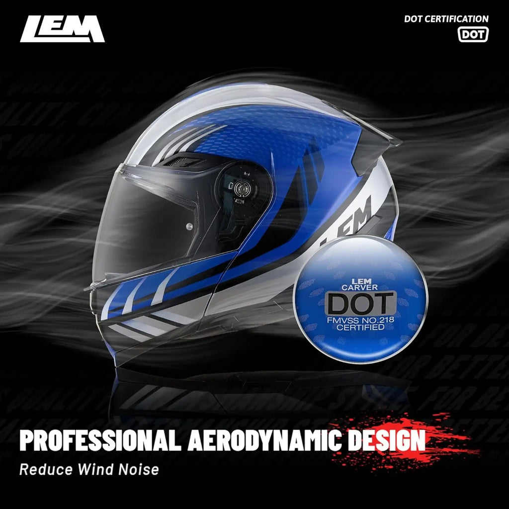 Modular Motorcycle Helmets Fiberglass Full Face Motorcycle Helmet Flip Up for Touring DOT Certified Release Sun Visor Removable