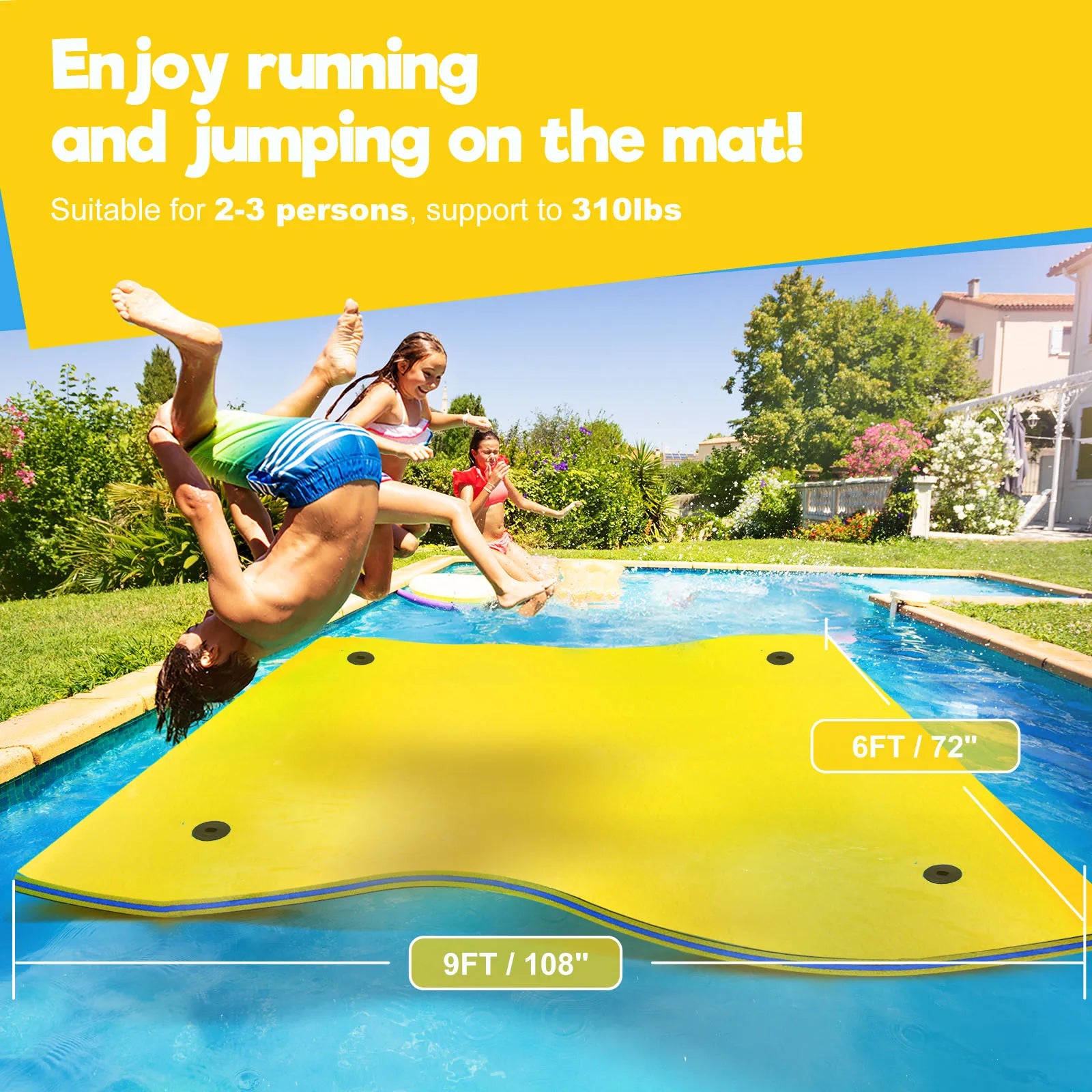 9X6ft Mattress For Swimming Air Water Water Floating Bed Smooth Soft Comfortable Water Float Mat For Sunbathing Water Sports