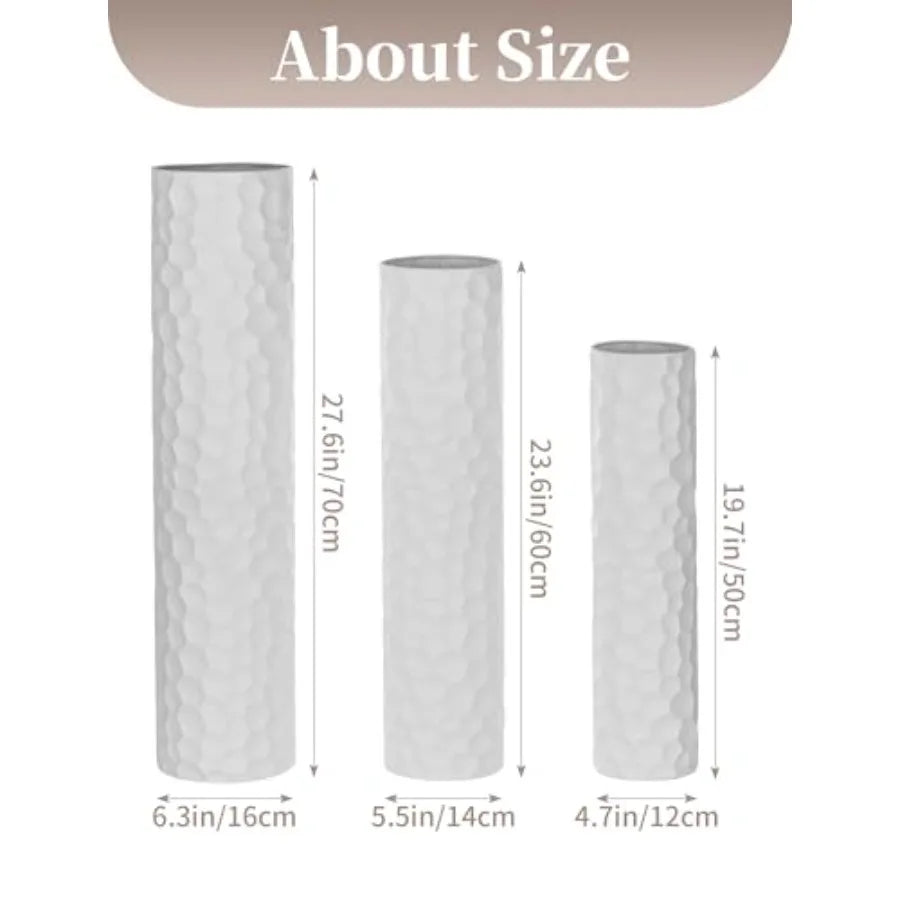 Tall Vases Floor Standing: Extra Large Floor Vase for Living Room 27.6/21.7in - Metal Tall Flower Vase for Pampas Grass - Moder