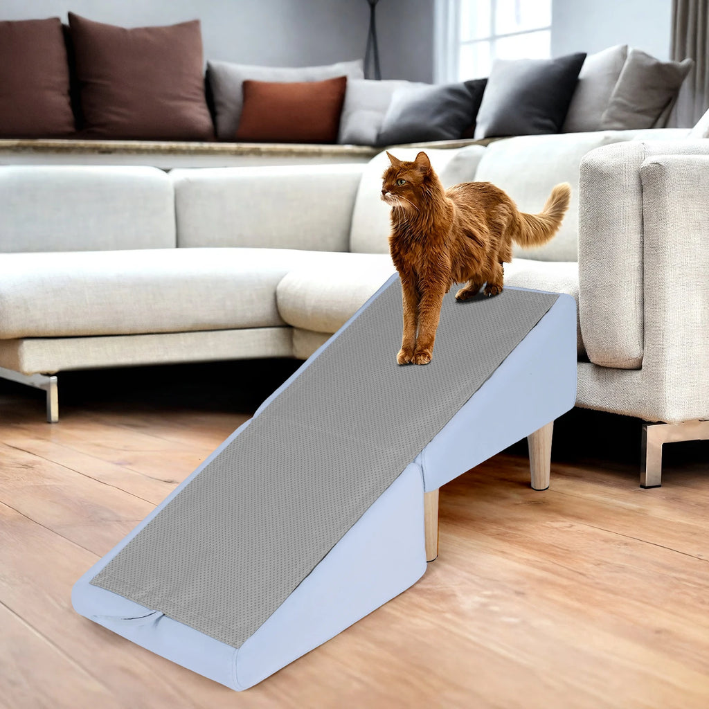 2-In-1 Folding Pet Ramp Stairs Non-Slip Foldable Human Chairs Detachable Dog Climb Ladders for Small and Large Dogs