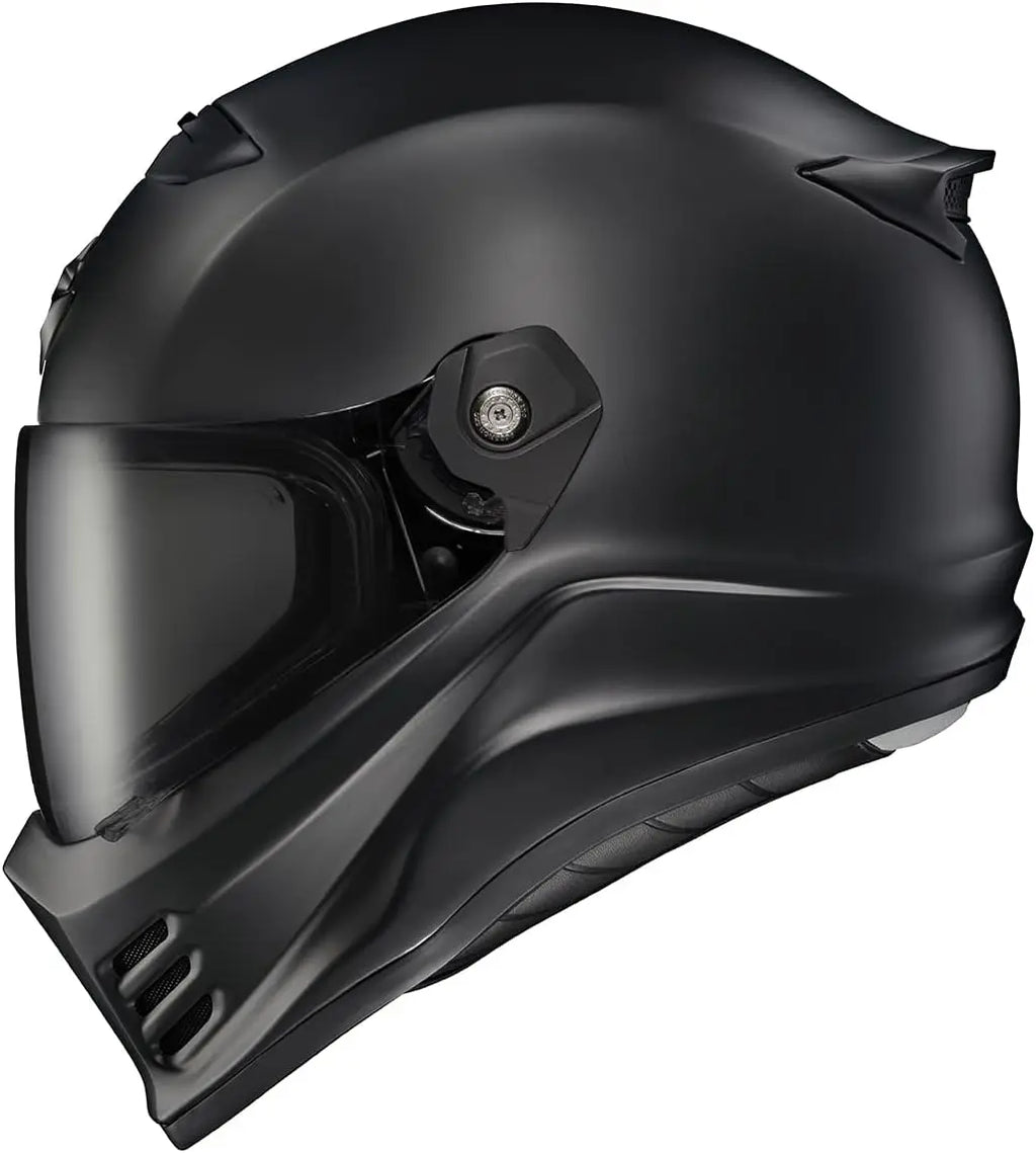 Covert FX Full Face Adult Motorcycle Helmet Street Fighter Style-Bluetooth Ready Speaker Pockets DOT ECE Solid (Matte Black-X-Sm