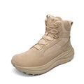 NORTIV Men's Wide Toe Box Work Military Tactical Boots Barefoot Hiking Low Drop Leather Side Zipper Motorcycle Combat Boots Pik