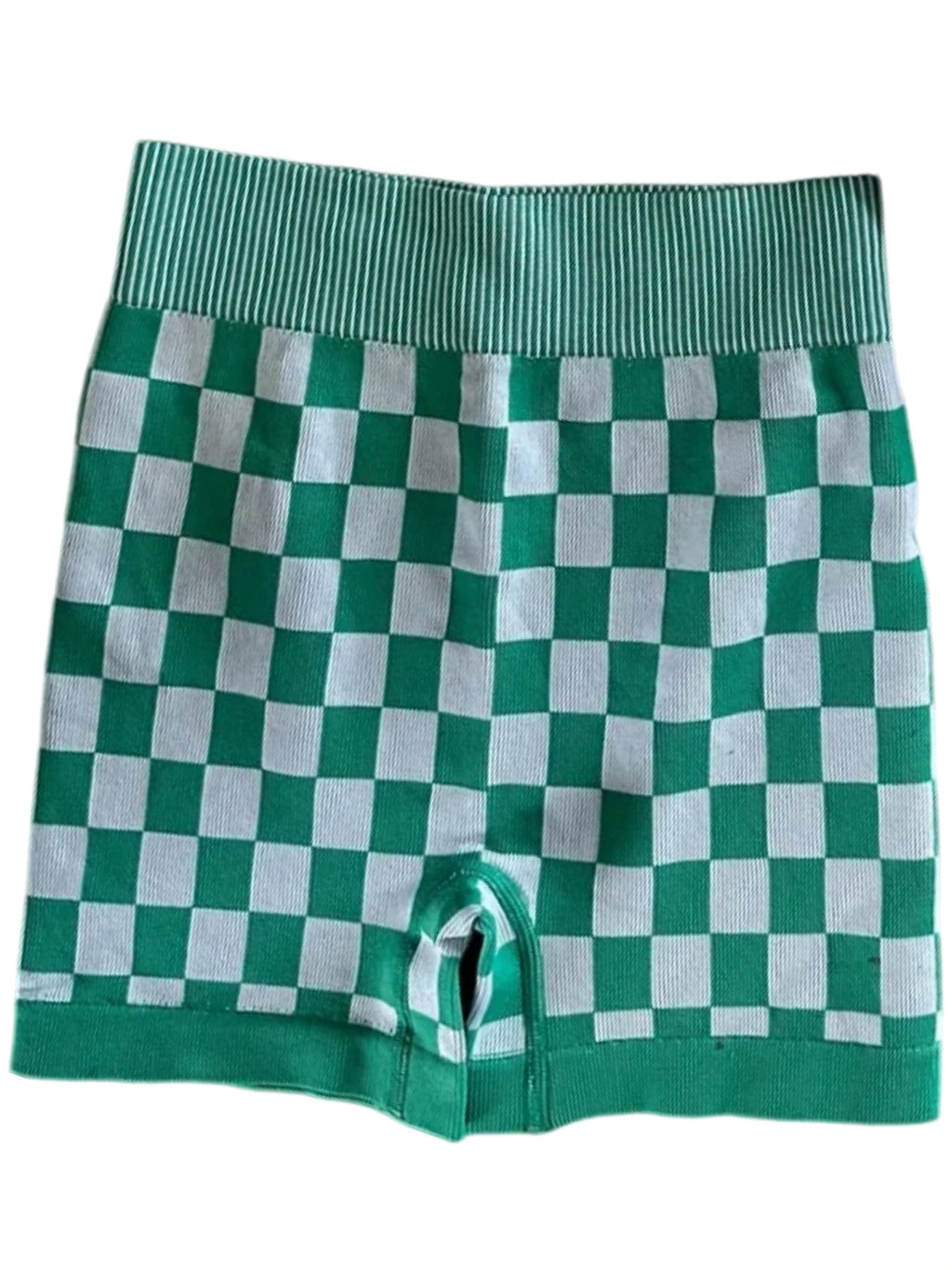 Y2K Plaid Yoga Shorts Green Running Shorts for Women Home High Waist Comfort Shorts