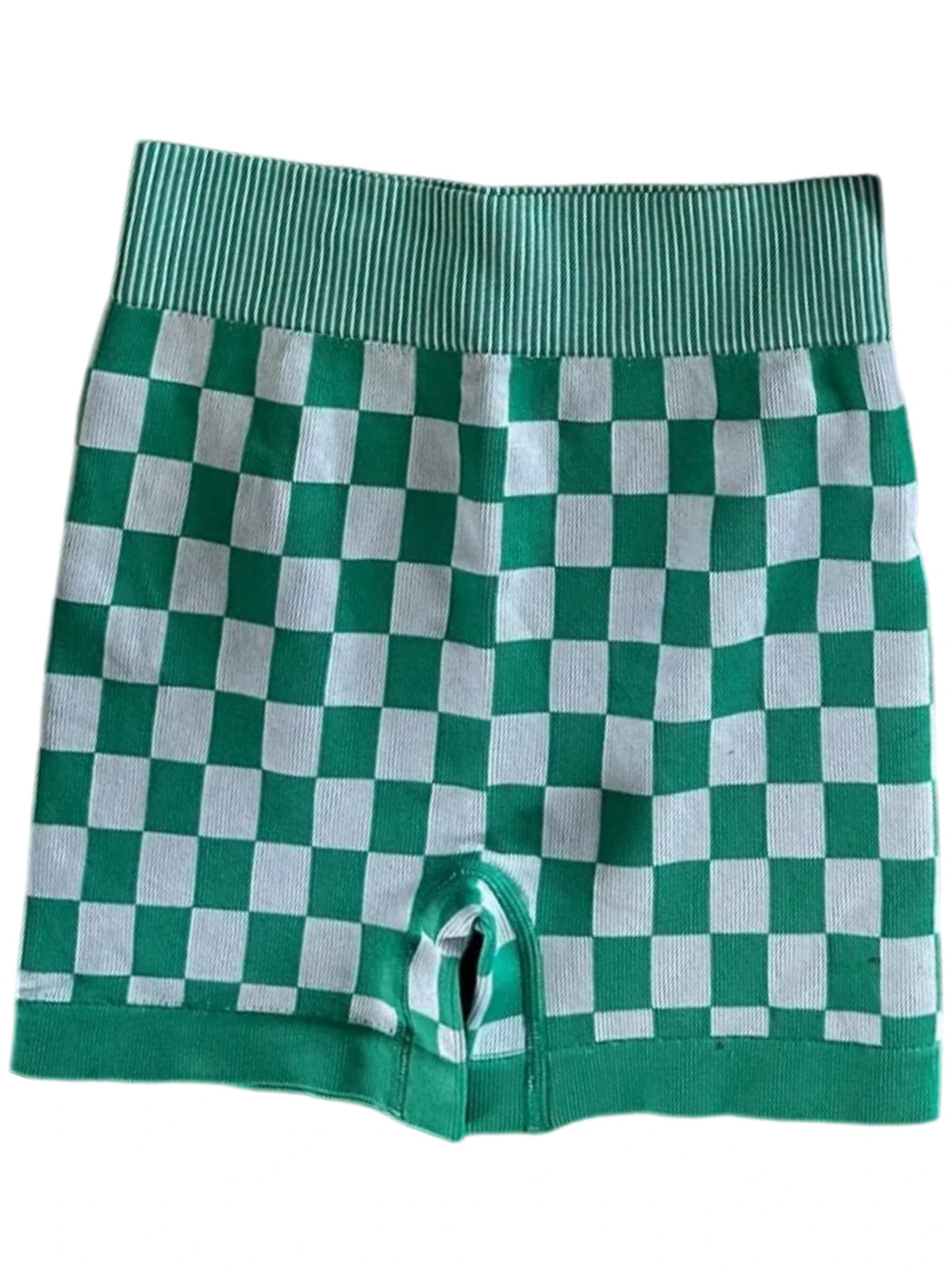Y2K Plaid Yoga Shorts Green Running Shorts for Women Home High Waist Comfort Shorts