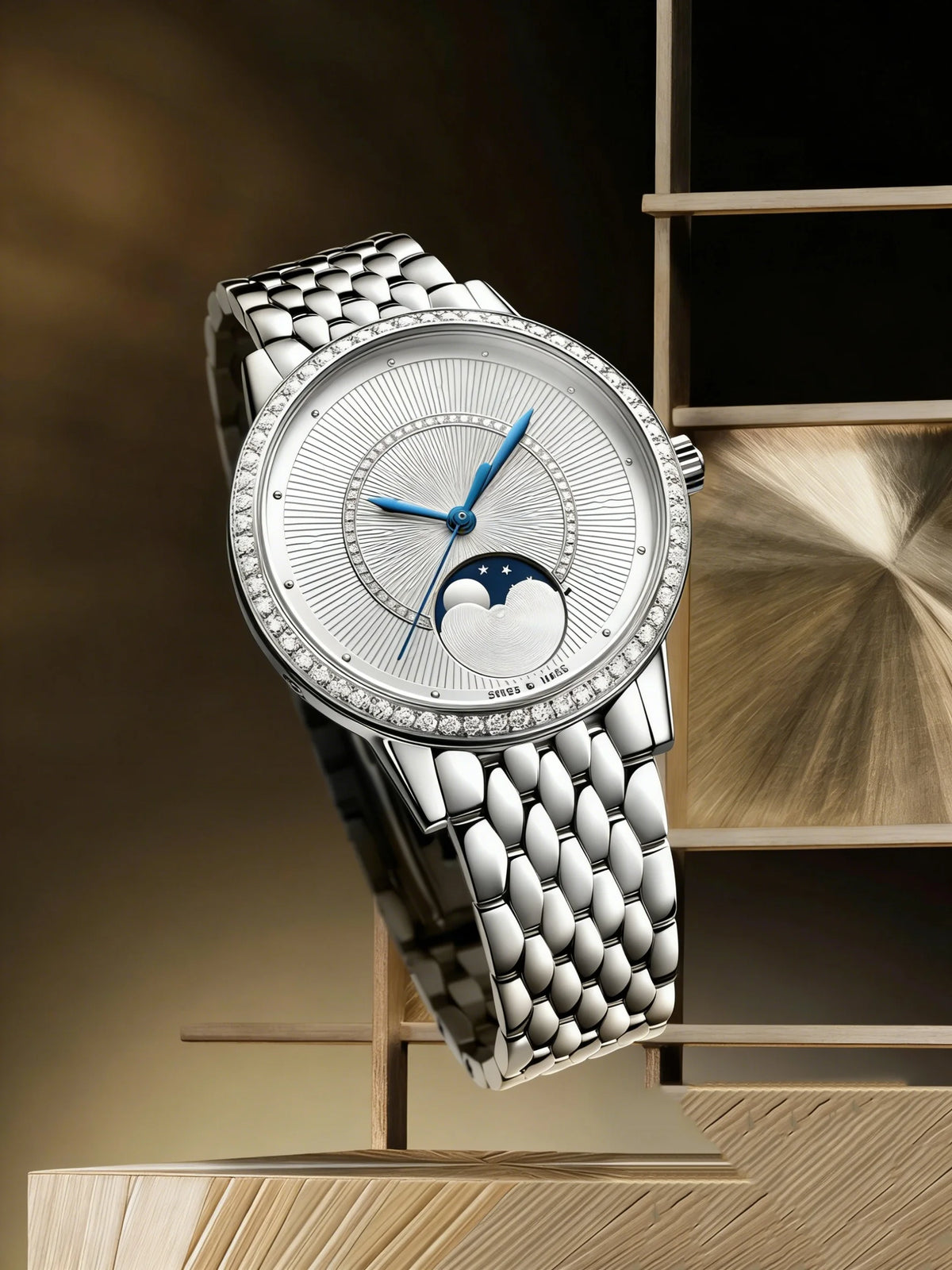 Customized luxury women's watch, 34mm diameter, imported calfskin strap, 898A1 automatic winding movement