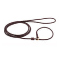 Braided Leather Dog Leashes with Stopper for Secure Walks - Soft and Gentle Adjustable Leash Ideal for Small Medium Large and E