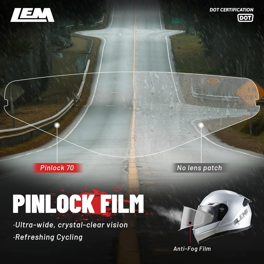 Modular Motorcycle Helmets Fiberglass Full Face Motorcycle Helmet Flip Up for Touring DOT Certified Release Sun Visor Removable