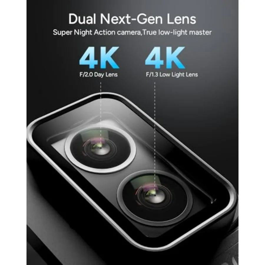 SJ20 Ultra Night Vision True 4K Underwater Action Camera with 8H Battery Dual Lens 4K Resolution 154 Wide-Angle FOV Low-Light P