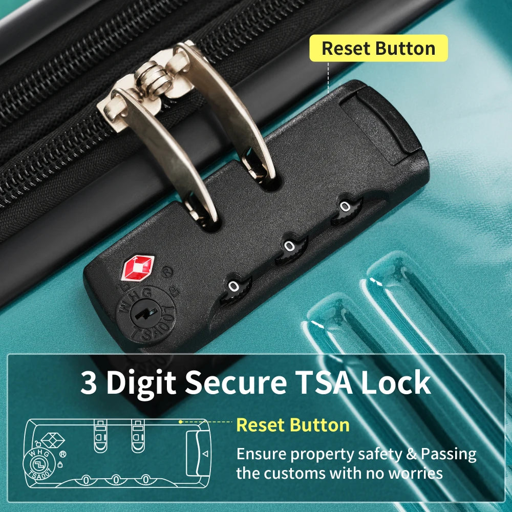 3 Piece Gradient Color Hardshell Luggage Set Expandable with Spinner Wheels TSA Lock Lightweight 20/24/28 Inch