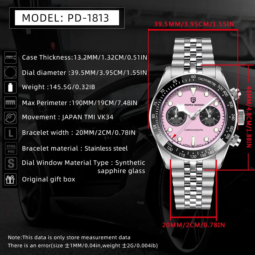 2026 New PAGANI DESIGN Panda Retro Men's Watches Top Luxury Quartz Watch For Men Chronograph Wristwatch AR Sapphire Sports Clock