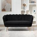 59" Modern Boucle Loveseat 2-Seater Sofa Gold Metal Legs Small Space Office Studio Apartment Black, Customized