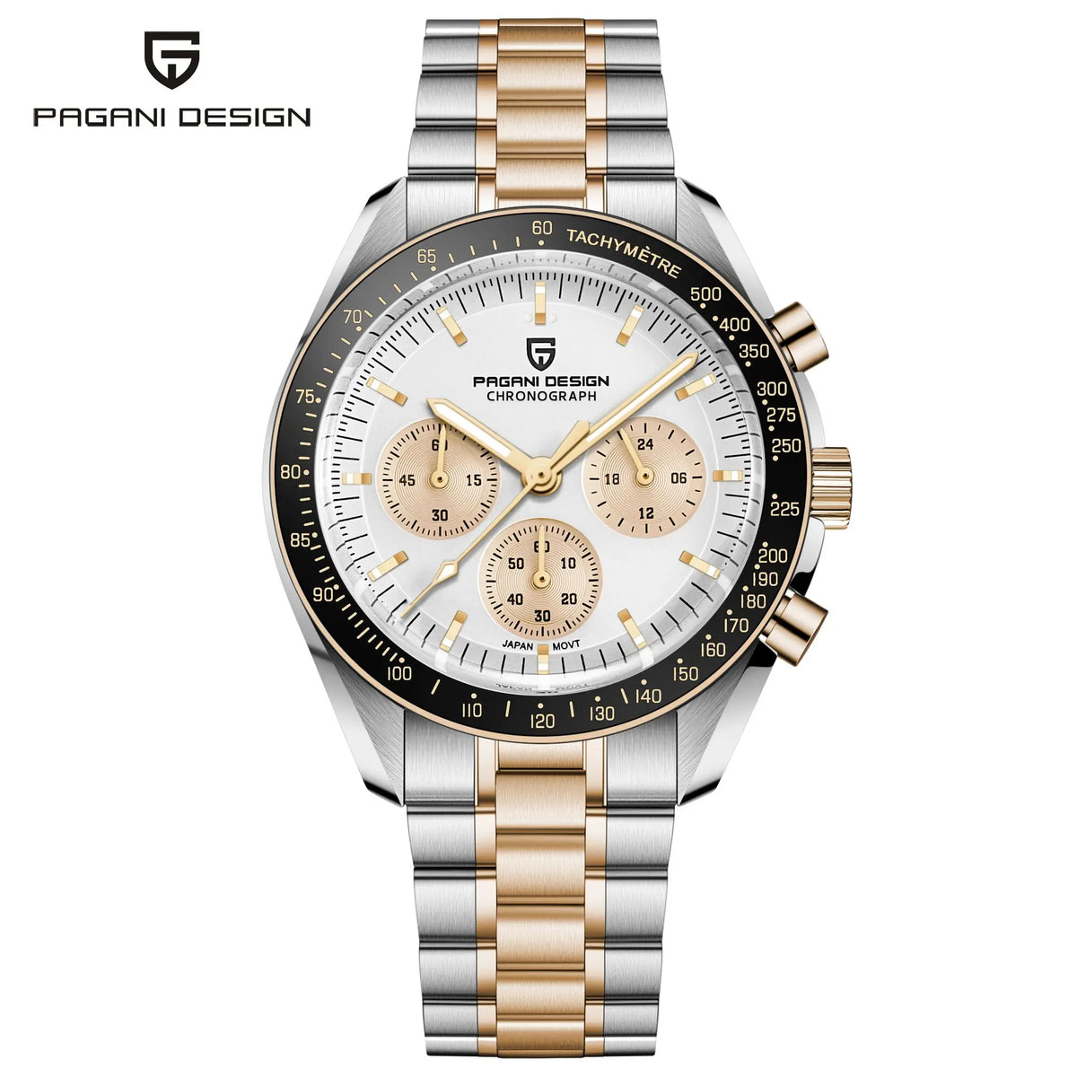 2026 New PAGANI DESIGN Moon Mens Watches Gold Luxury Quartz Chronograph Watch For Men AR Sapphire Waterproof Luminous Clock Gift