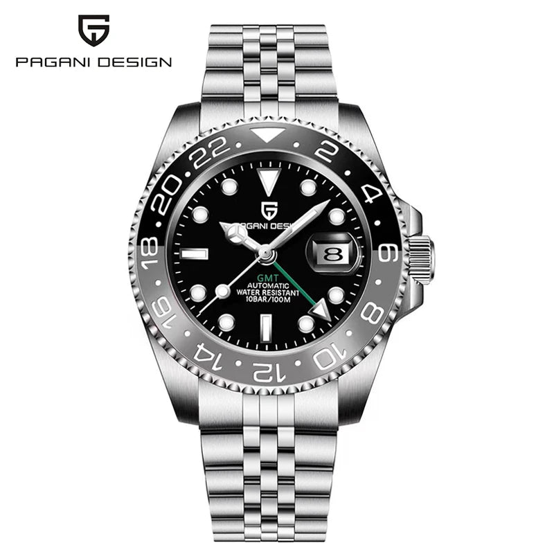 Top PAGANI DESIGN Men's Mechanical Watch Luxury Ceramic bezel Automatic Watch 10bar Waterproof Sapphire Glass GMT men's watch