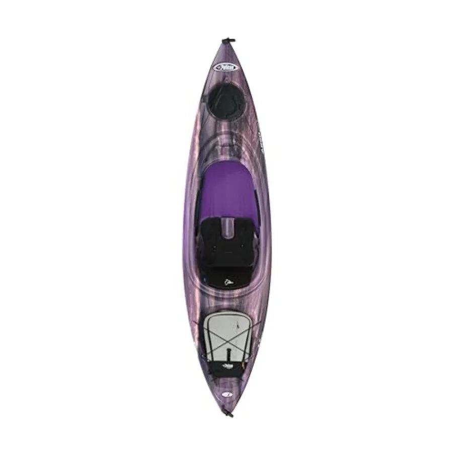 Argo 100X EXO Premium Sit-in Recreational Kayak 10 ft Lightweight Polyethylene Red with Adjustable Seat and Paddle Storage