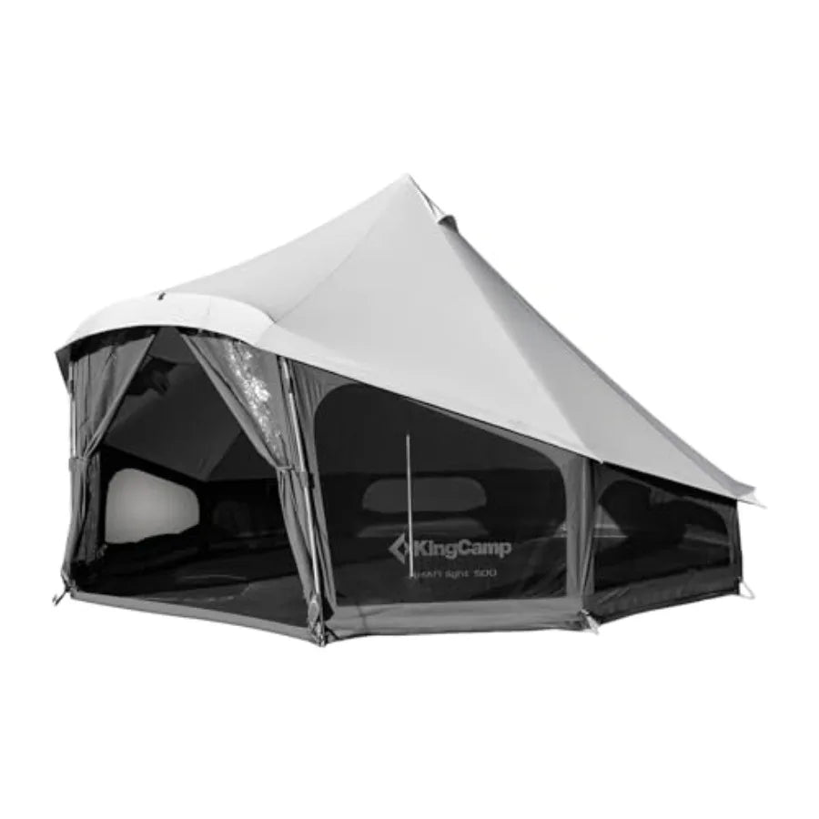 Canvas Bell Yurt Tents 4 Seasons Large Waterproof and Windproof Luxury Glamping Tent w/Stove Jack for Family Outdoor Camping Hu