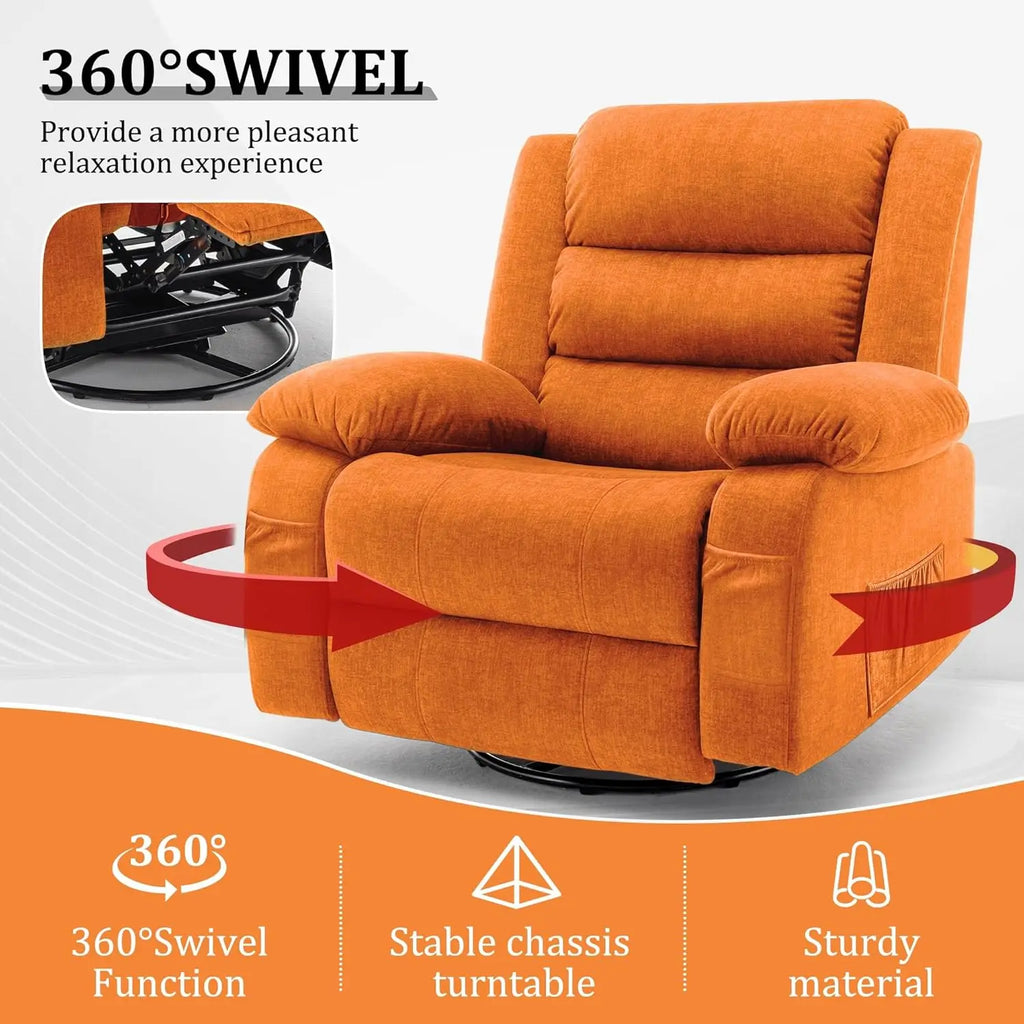 Recliner Chair, Wide Rocker Chair, Rocking Chair with Massage and Heat,360°Swivel Nursery Rocking Chairs, Oversized, Customized
