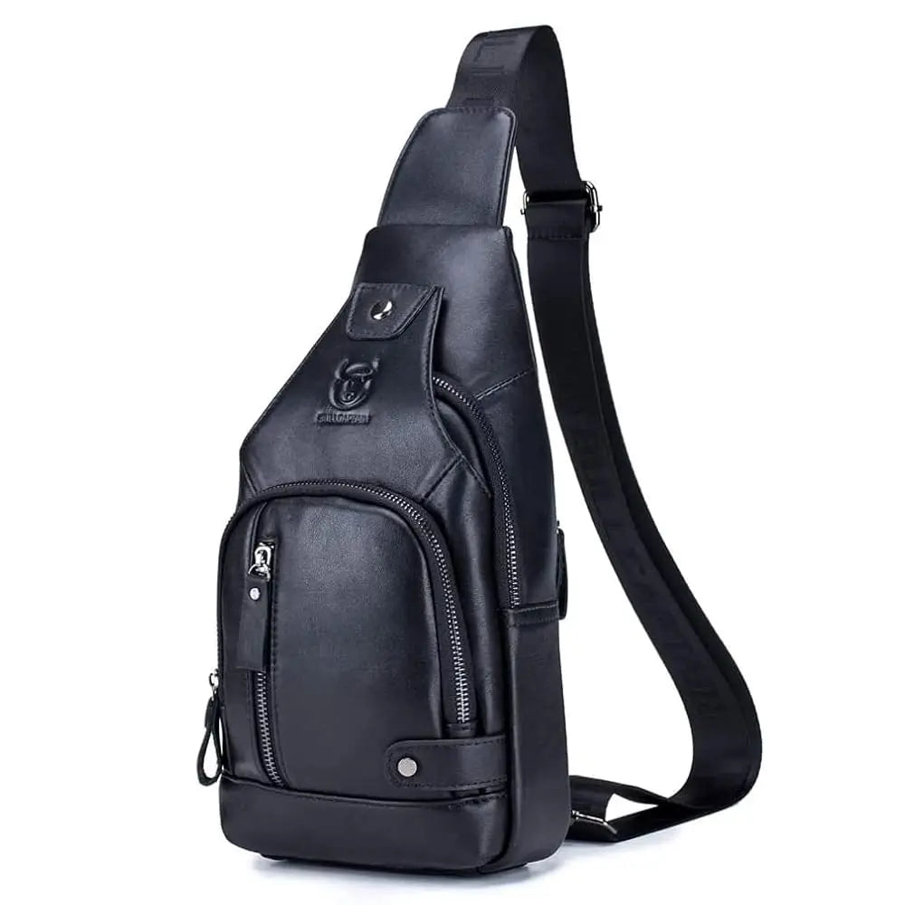 Vintage Leather Sling Bag Backpack for Men Crossbody Shoulder Chest Day Pack Backpacks