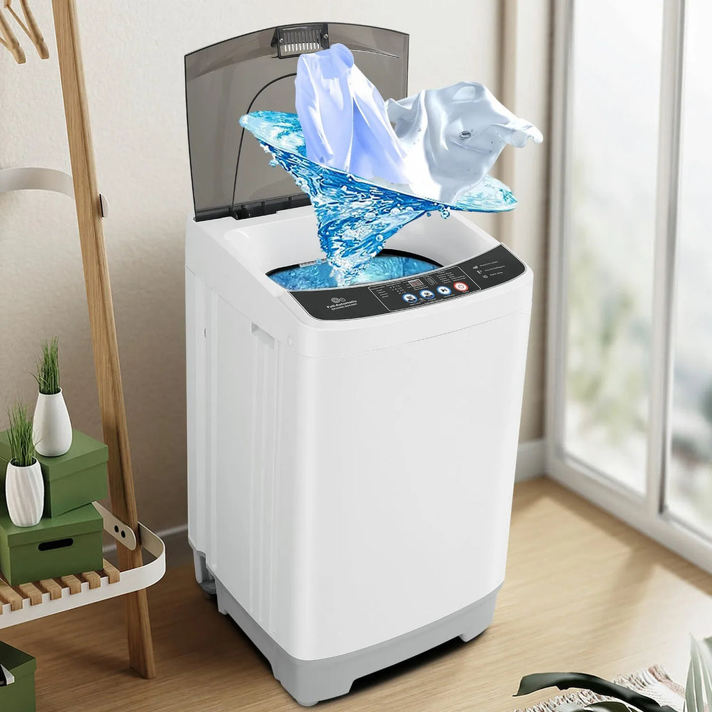 15.6Lbs Full-Automatic Portable Washing Machine Washer & Spin Dryer Combo Home