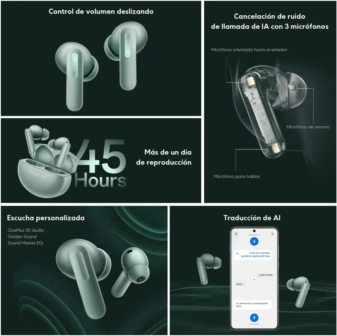 Wireless Earbuds with 55dB Noise Cancellation, 45H Battery Life, IP55 Waterproof, AI Clear Call, Grey