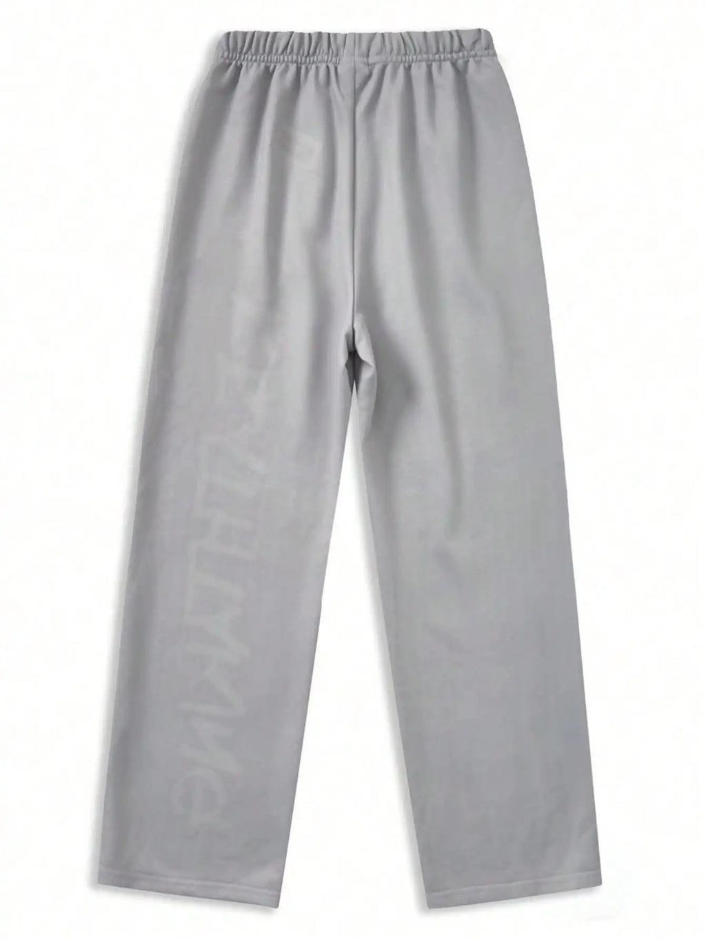 Gray Youth Streetwear Joggers with Gothic Cross & Flame Print