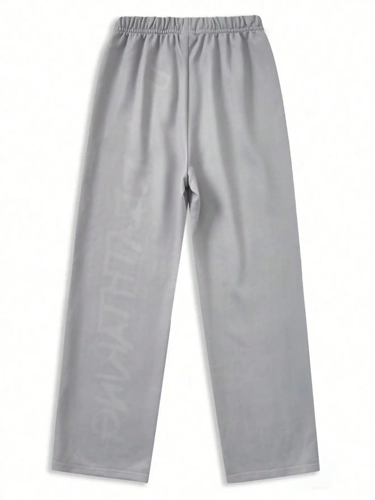 Gray Youth Streetwear Joggers with Gothic Cross & Flame Print