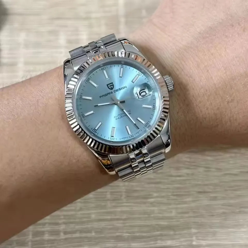 PAGANI DESIGN 42MM sky blue Men Watch Top Brand Luxury Automatic Watch Stainless Steel Waterproof Mechanical Watches For Men