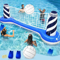 Inflatable Pool Games Volleyball Net Pool Float Set with 19\ Beach Ball, Lighthouse Design – Floating Swimming Water Sports T