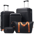 5Pcs Hardside Expandable Luggage Set with Spinner Wheels & TSA Lock Carry On Suitcase & Travel Bag