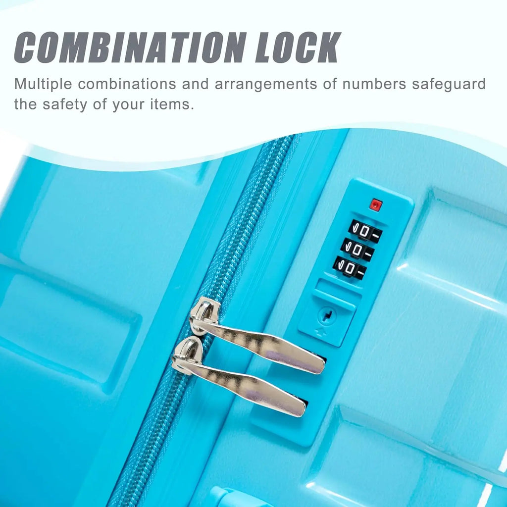ABS Hardshell Luggage Set with Spinner Wheels and Lock - Durable Waterproof Suitcase for Travel