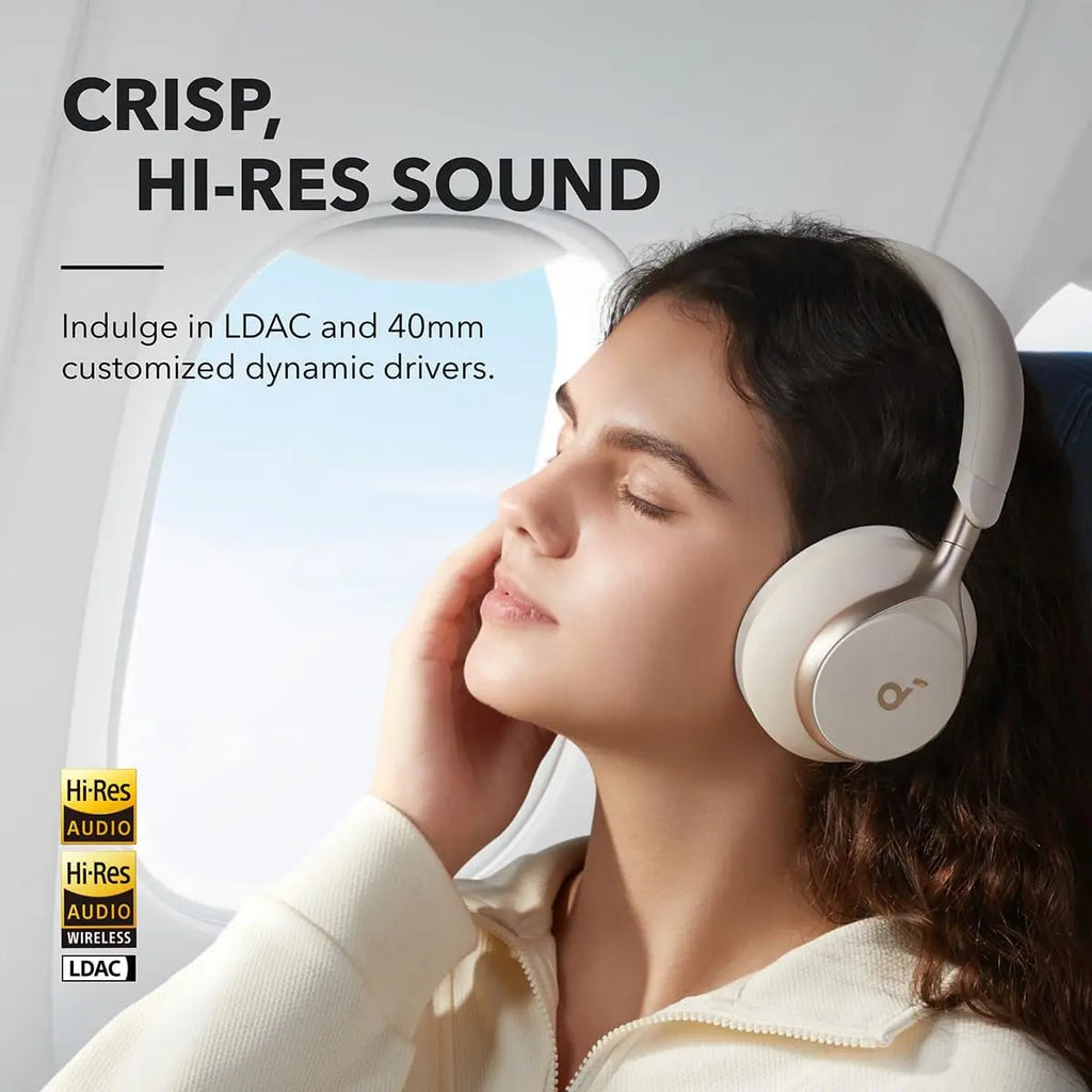 Space One Active Noise Cancelling Headphones: 40H ANC Playtime, App Control, LDAC Hi-Res Audio, Bluetooth 5.3